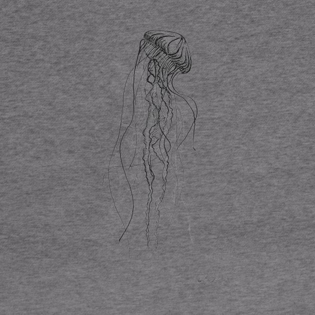 Jellyfish - Original Pen and Ink Artwork by InletGoodsCo